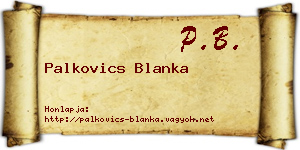 Palkovics Blanka névjegykártya